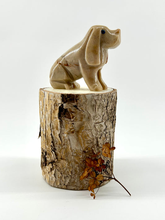 Rock Hound Carved Stone Dog Figurine