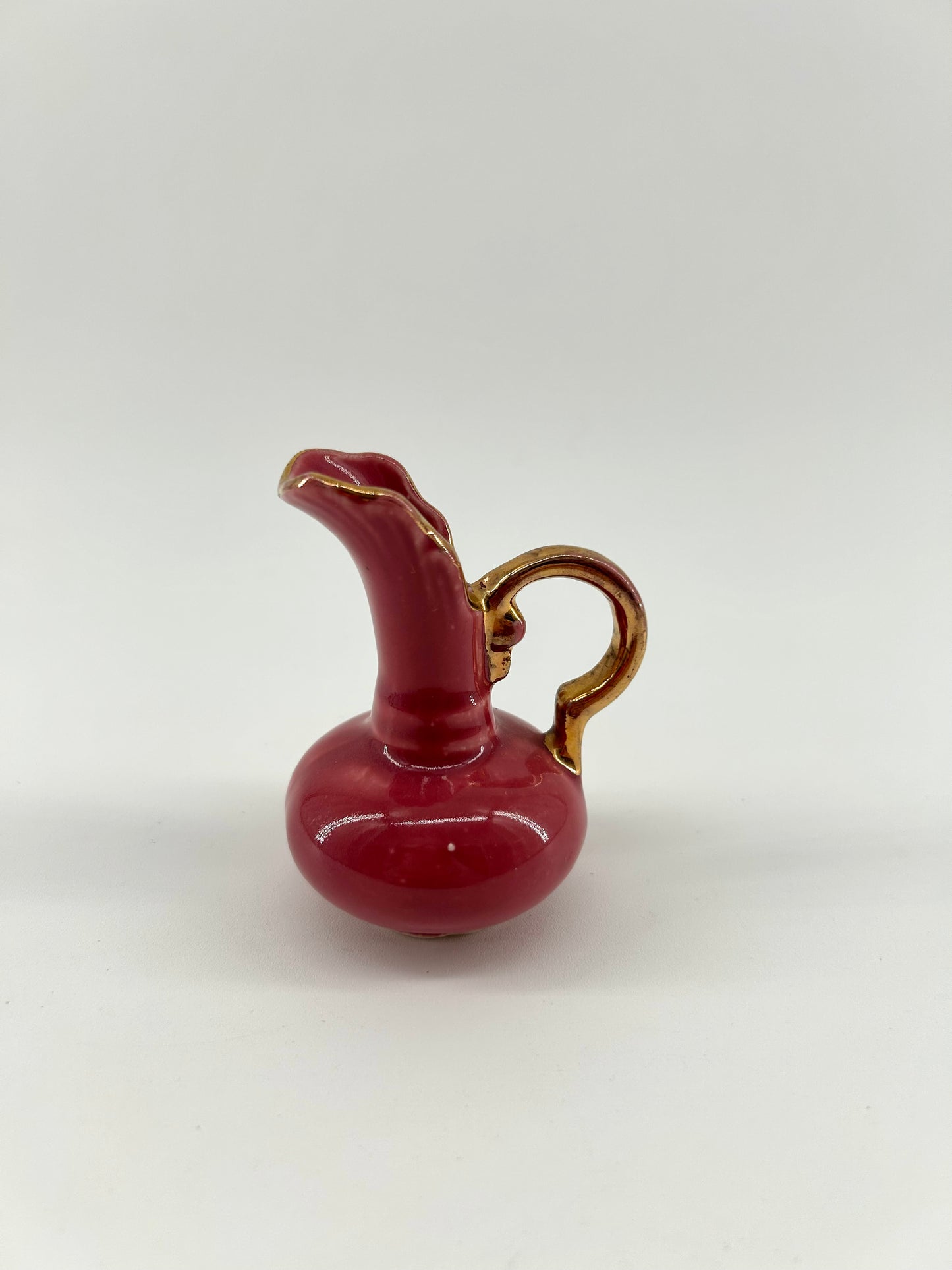 Vintage Miniature Pottery Pitcher in Mulberry