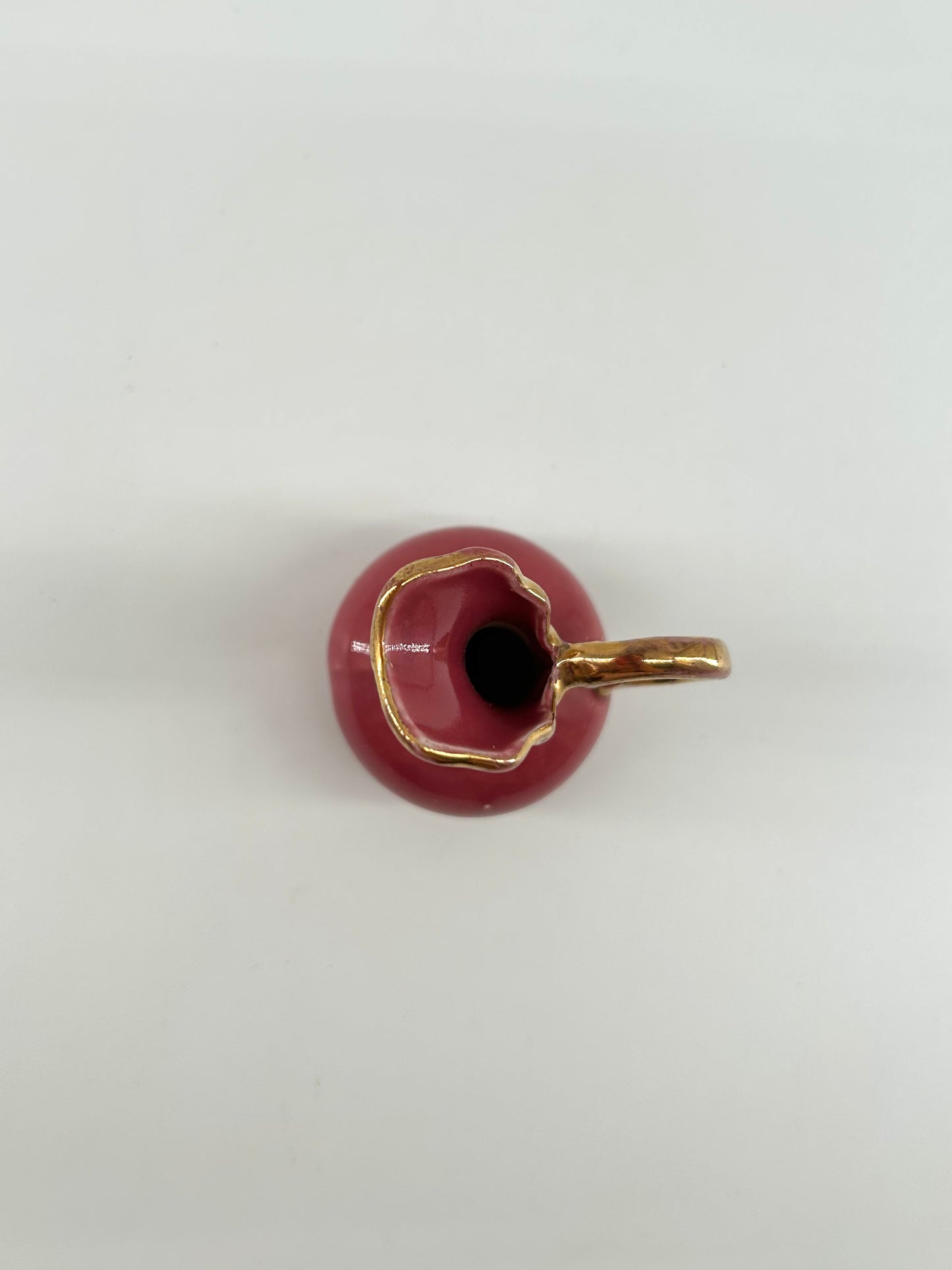Vintage Miniature Pottery Pitcher in Mulberry