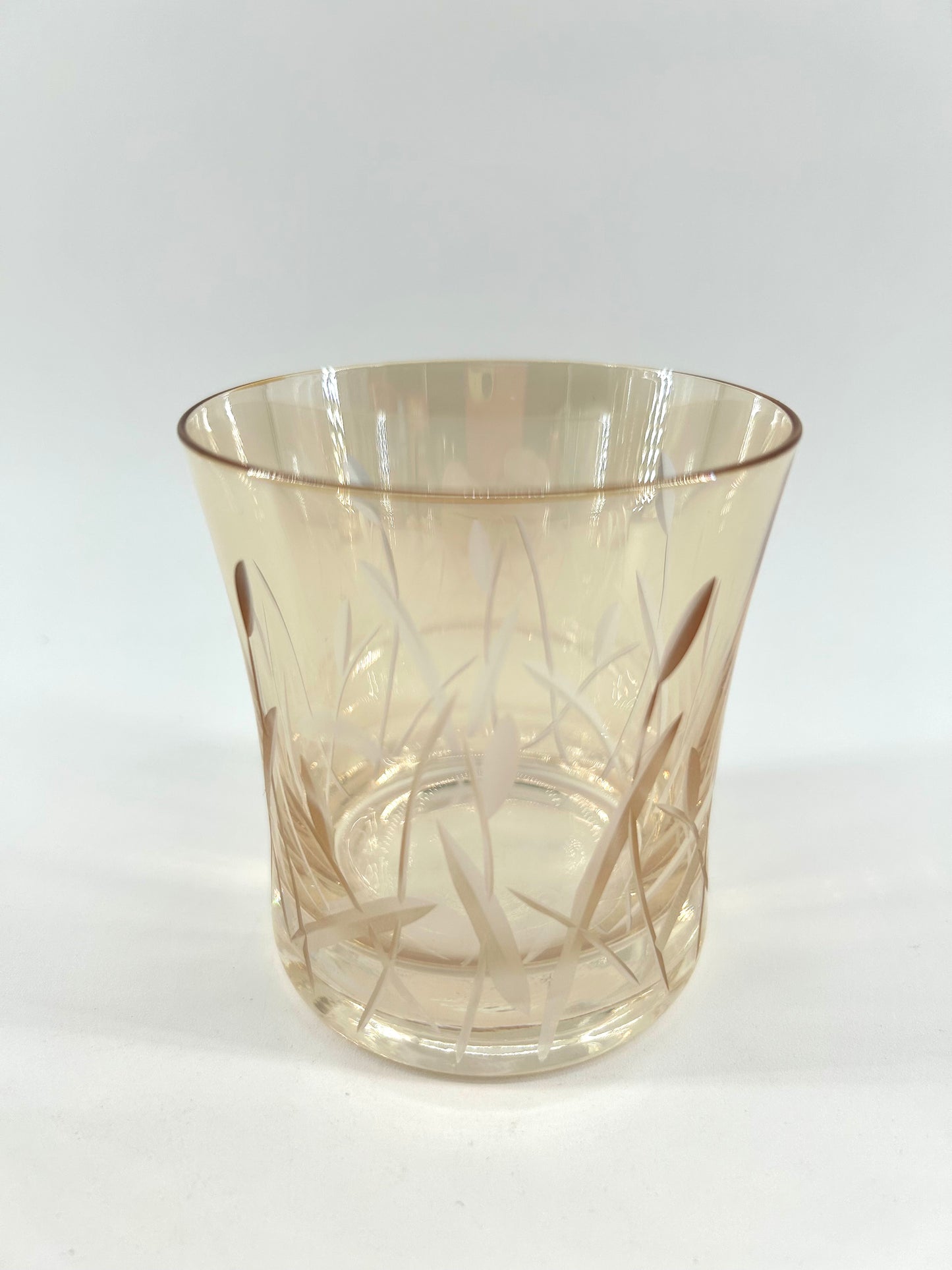 Etched Cut to Clear Art Glass Decanter Set
