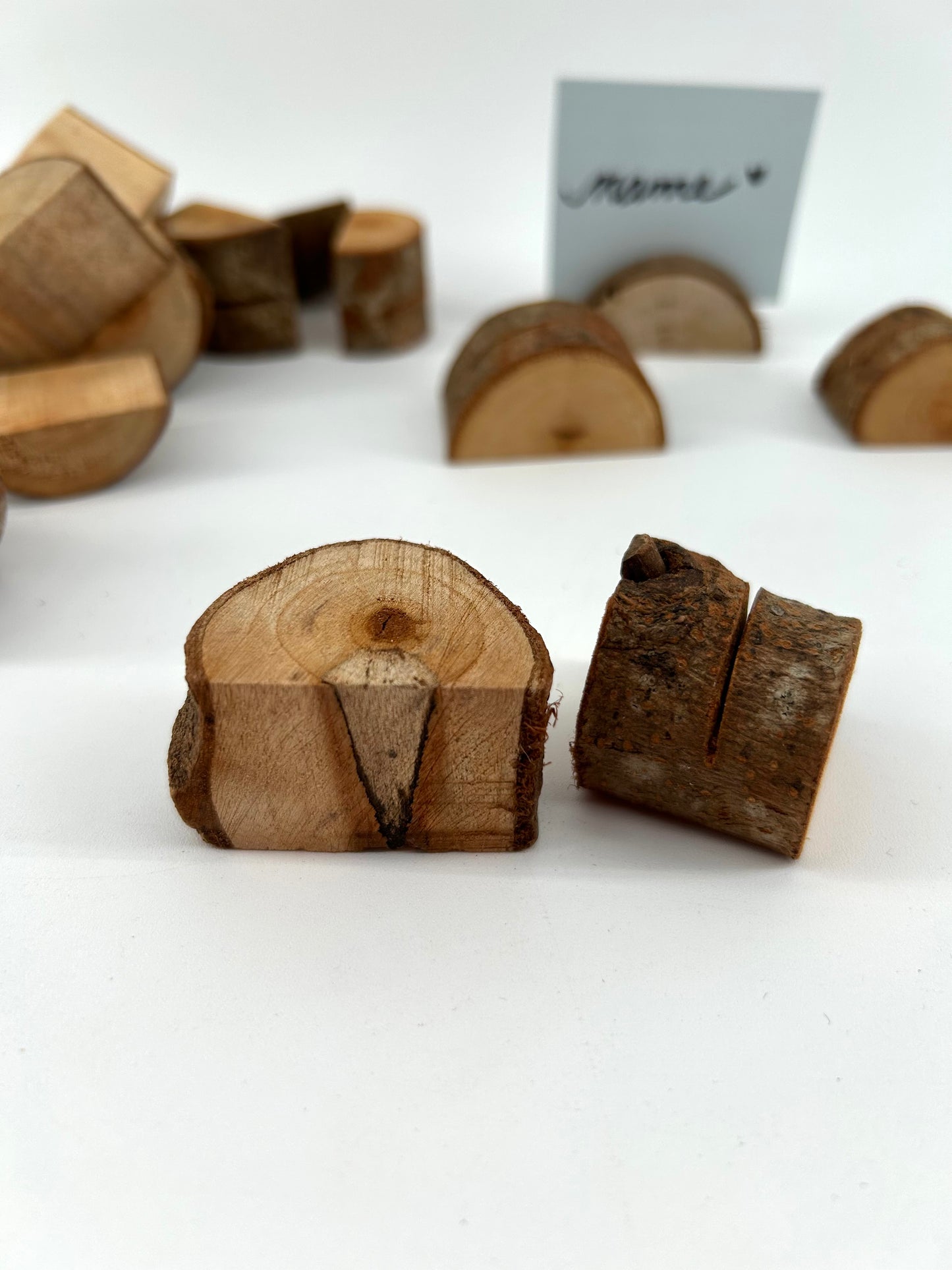 Natural Wood Place Card Holders