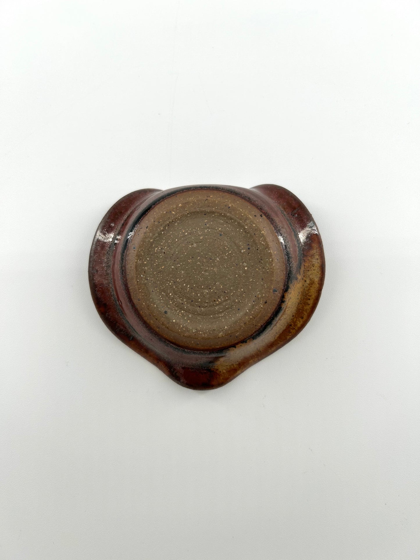 Polished Crackle Glass Inlay Ceramic Dish