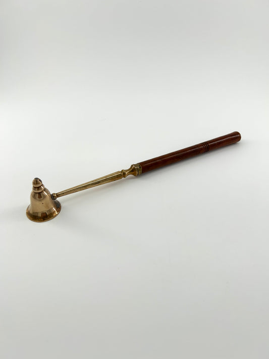 Brass and Wood Candle Snuffer