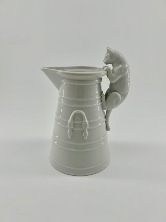 Cat Handle Pottery Pitcher
