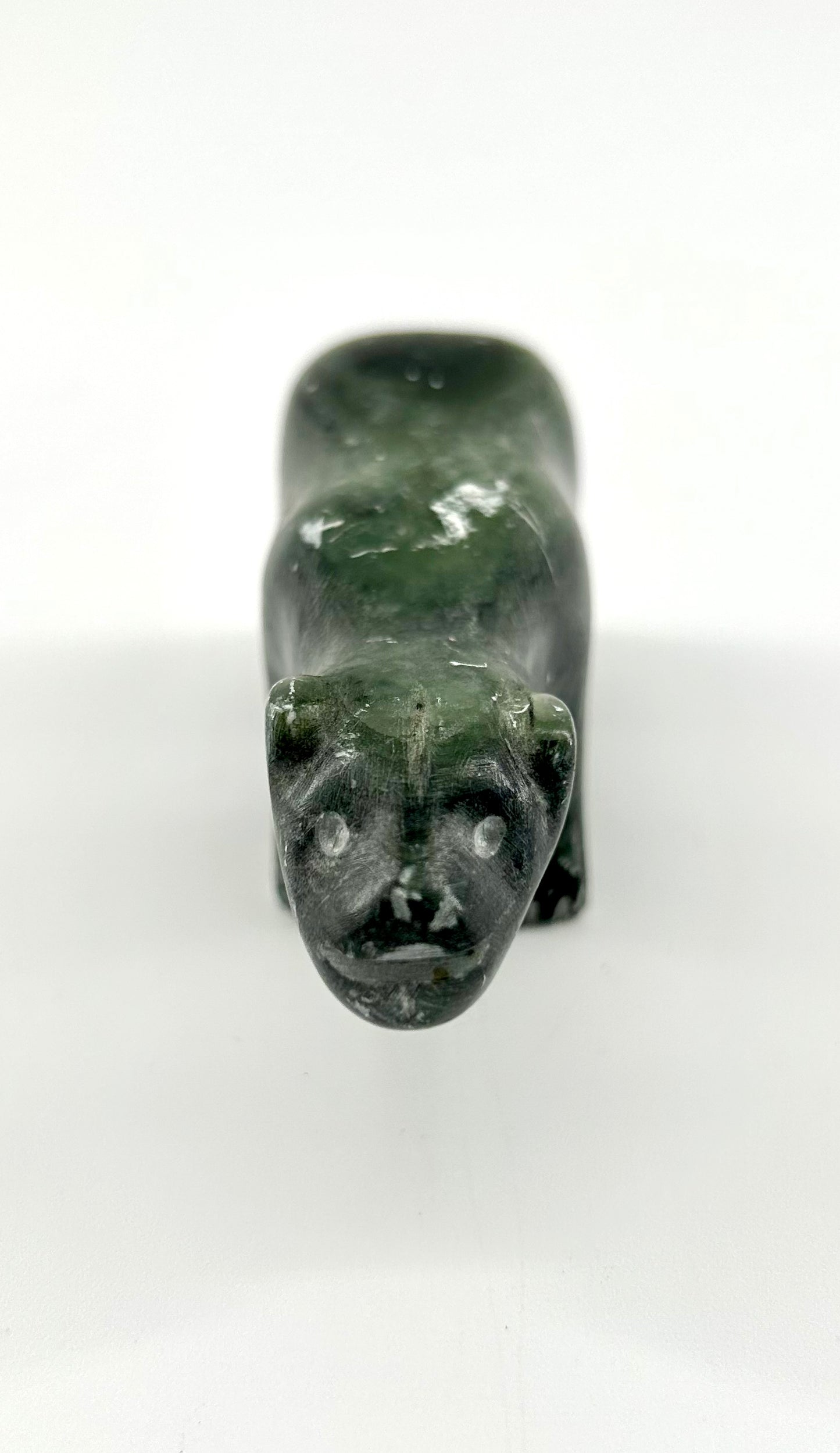 Alaskan Carved Stone Bear Figurine, Signed
