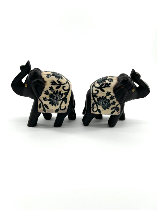 Carved Wood Elephant Figurines