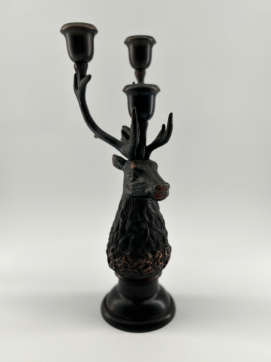 Copper Metal Stag Candelabra