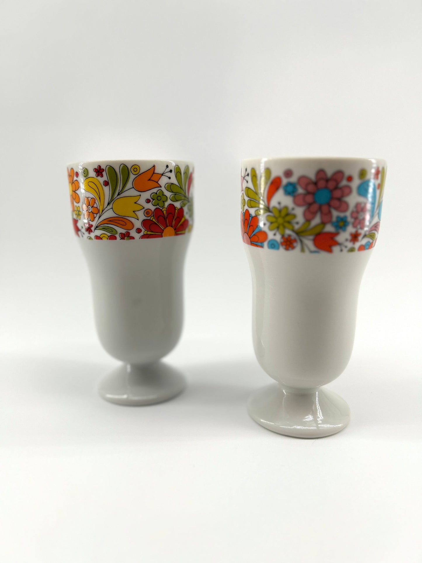 Floral Milk Glass Parfait Cups