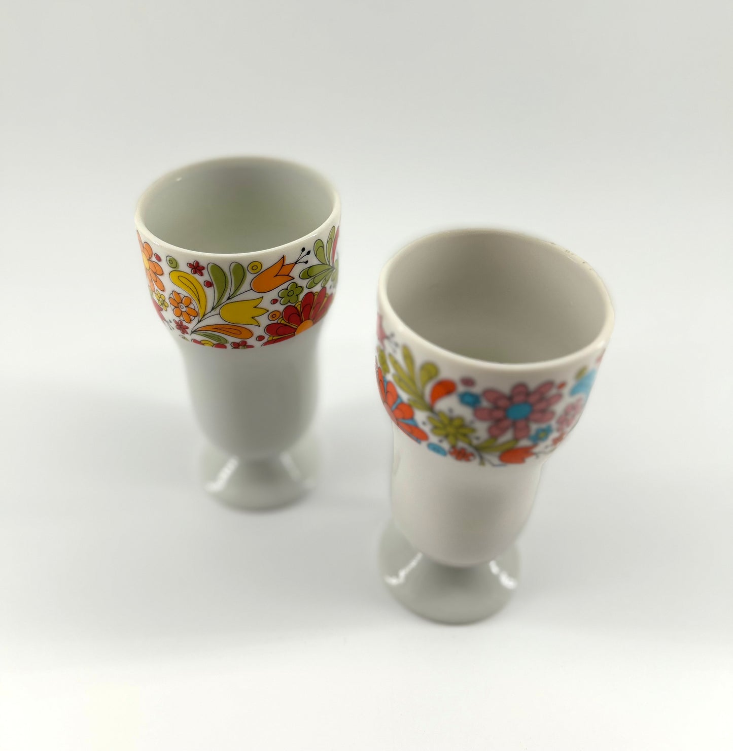 Floral Milk Glass Parfait Cups