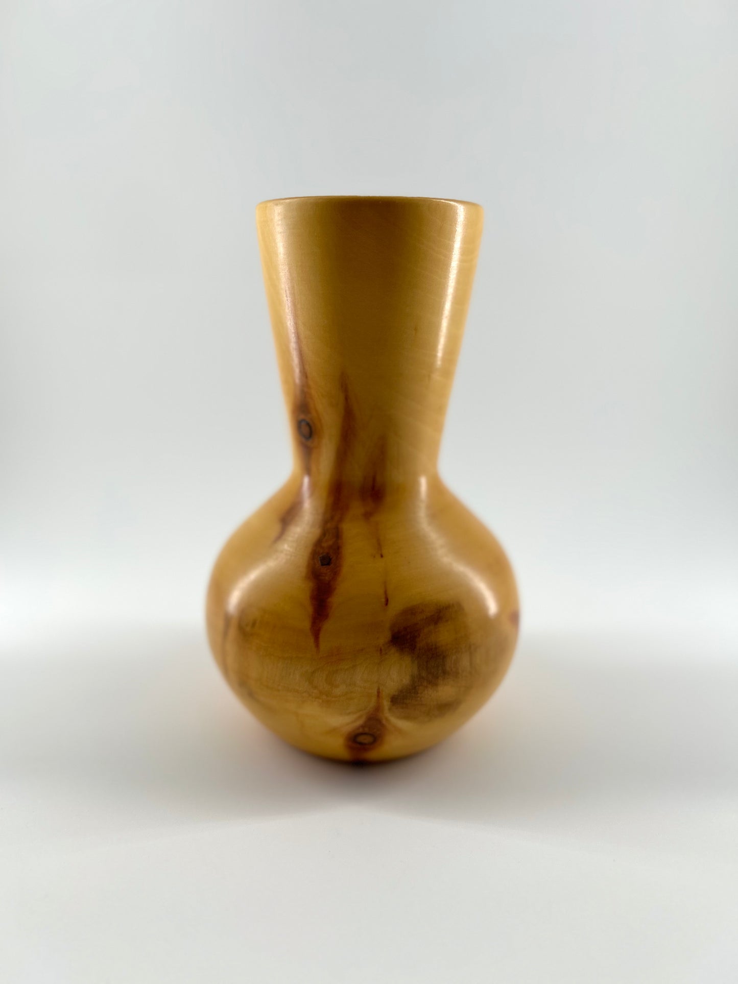 JW Campbell Hand-Turned Wood Vase, Signed