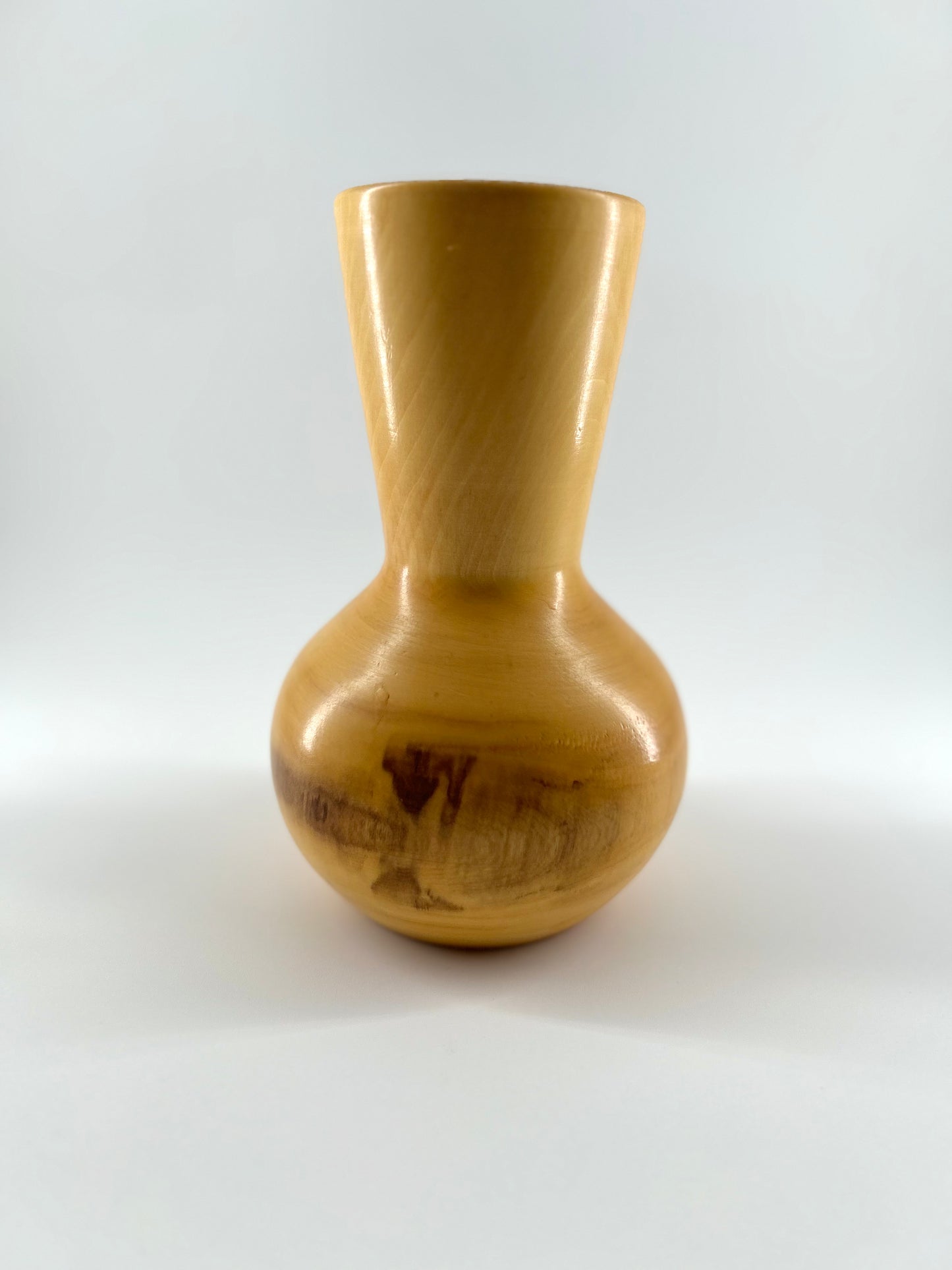 JW Campbell Hand-Turned Wood Vase, Signed