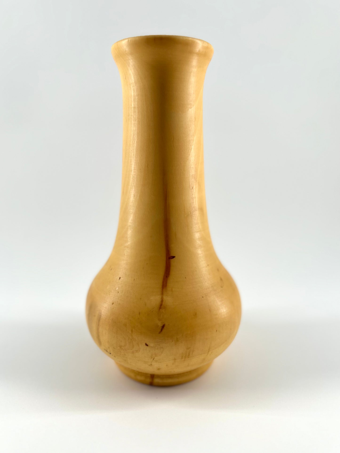 JW Campbell Hand-Turned Wood Vase, Signed