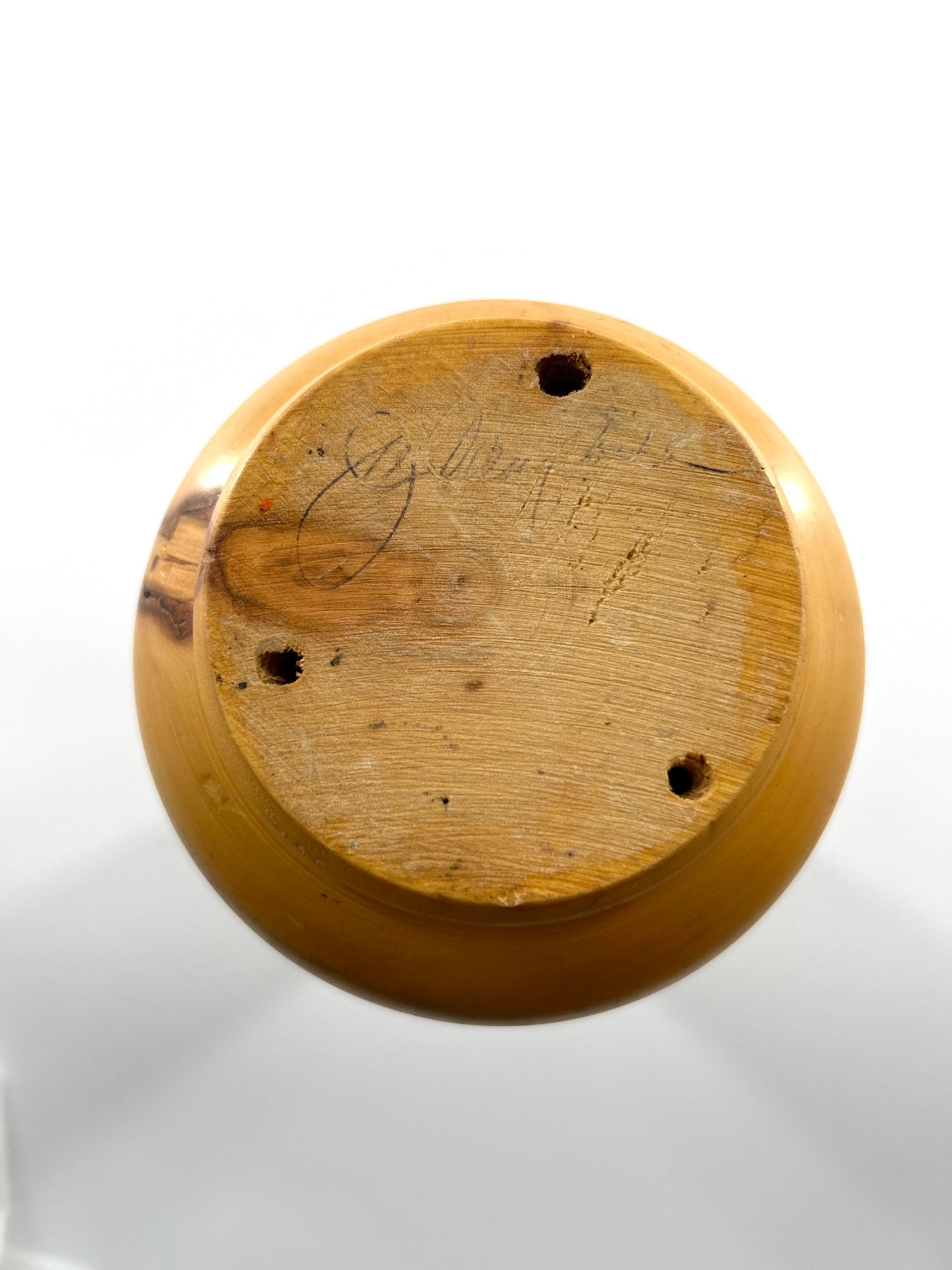 JW Campbell Hand-Turned Wood Vase, Signed