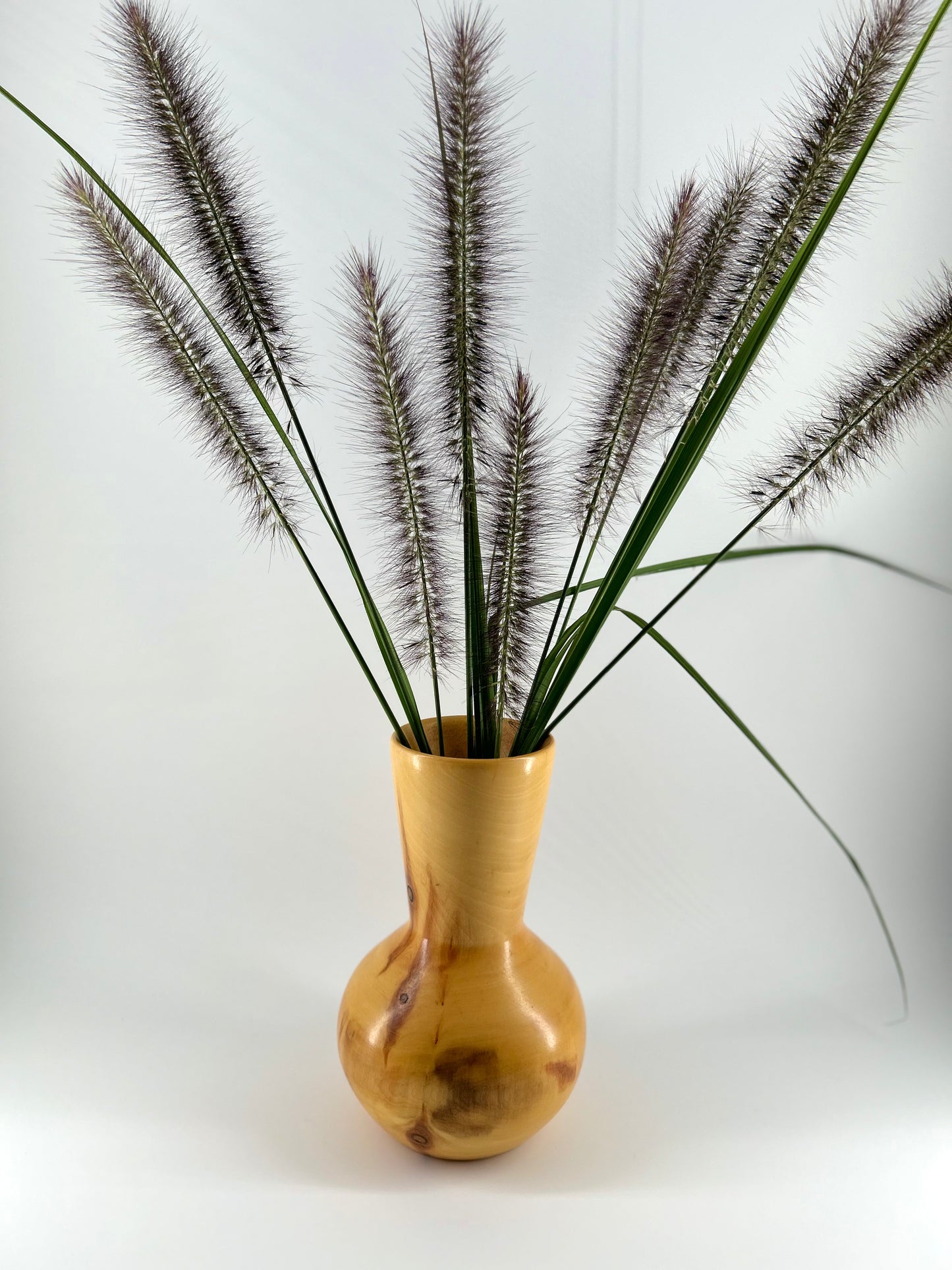 JW Campbell Hand-Turned Wood Vase, Signed