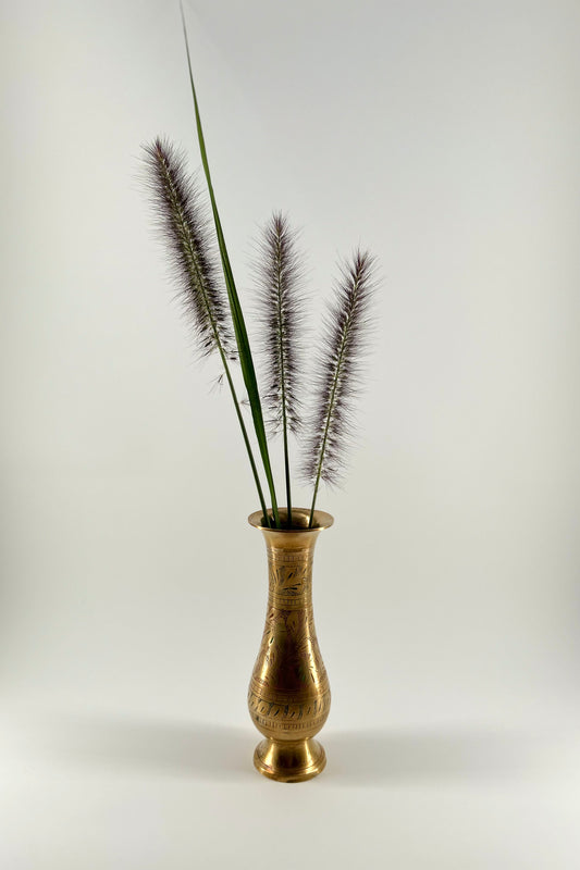 Etched Brass Vase