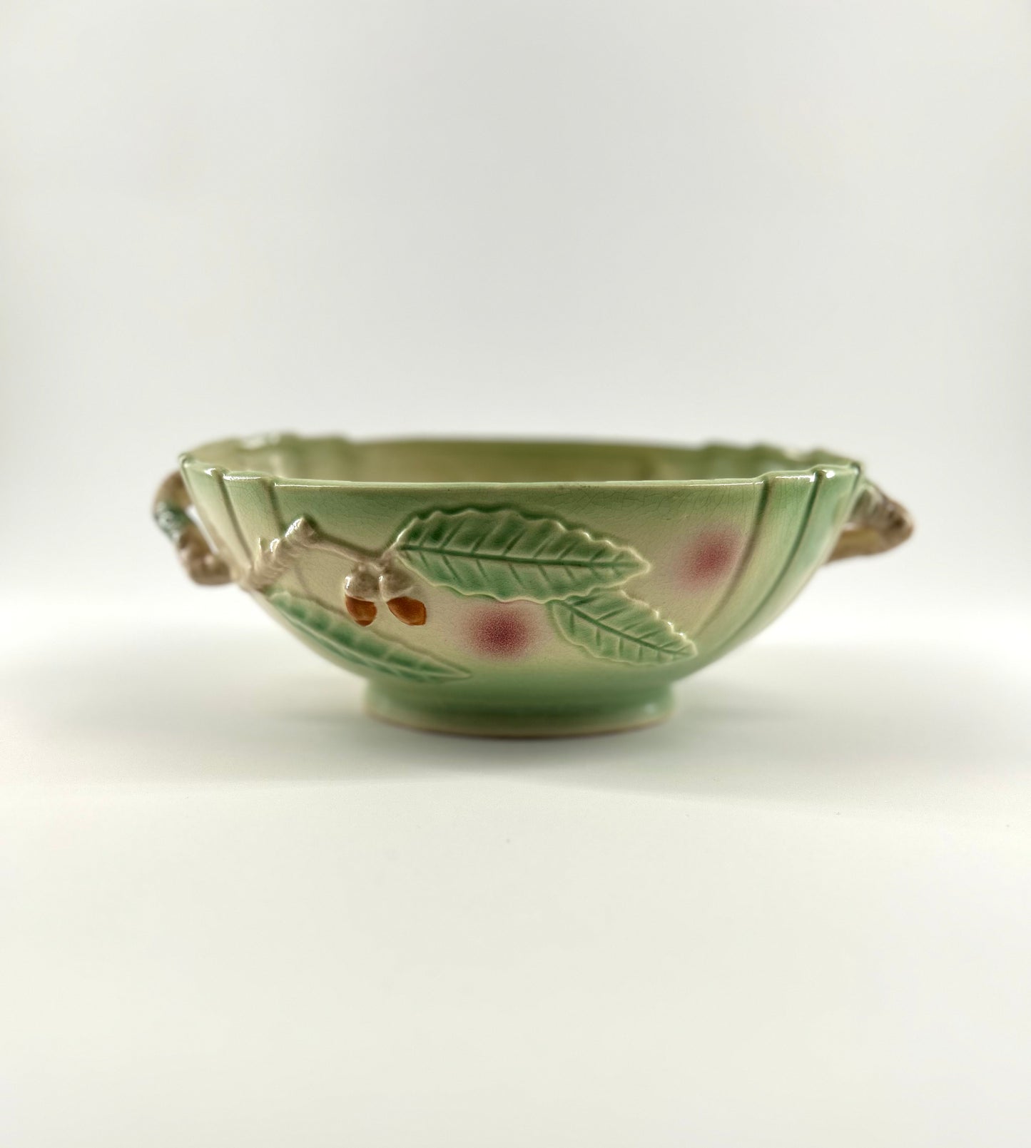Oak Branch with Acorns Oval Planter