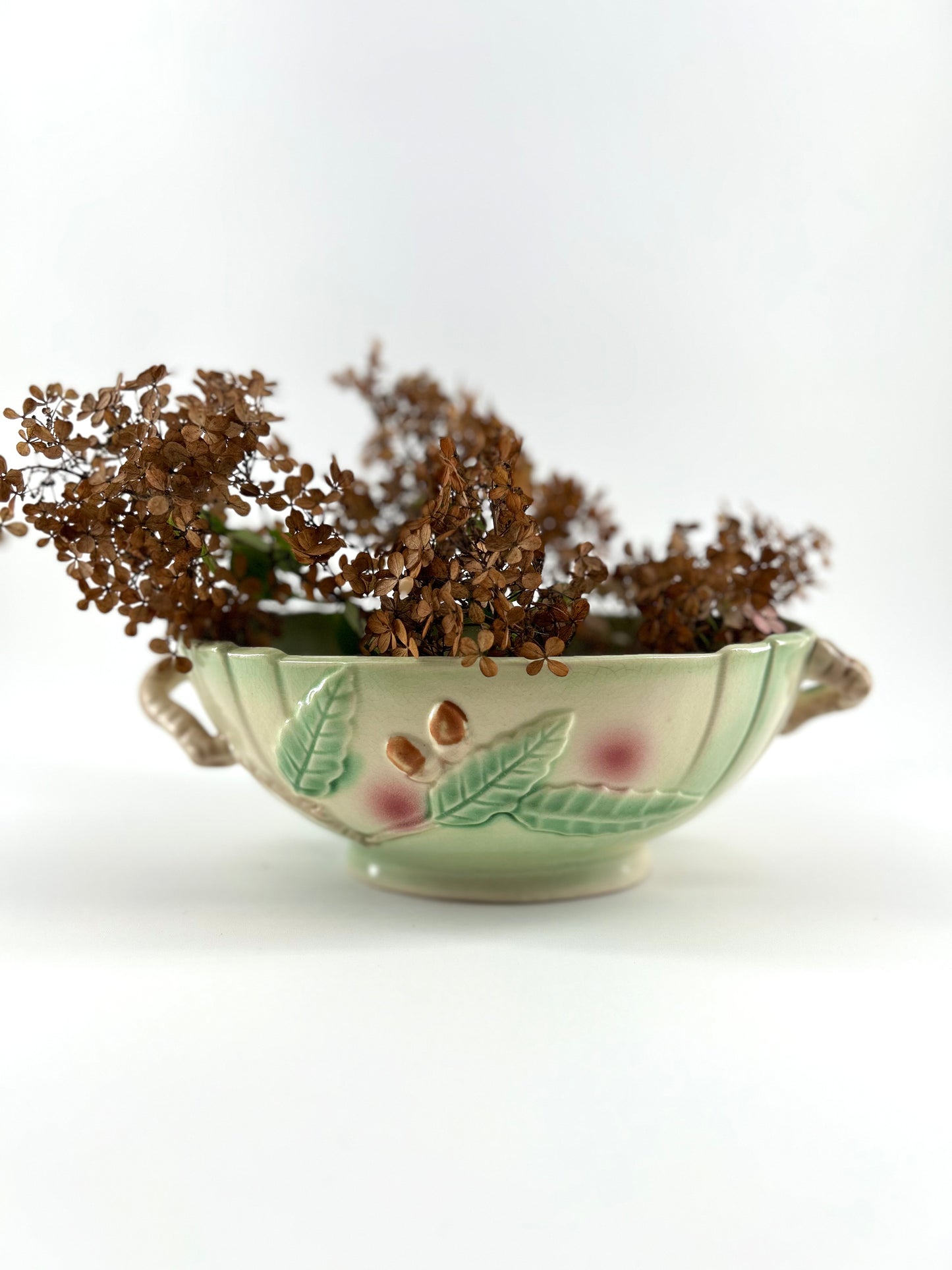 Oak Branch with Acorns Oval Planter