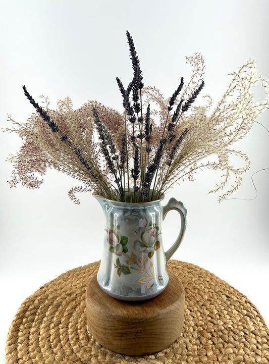 Vintage Lusterware Pitcher With Flowers, Germany