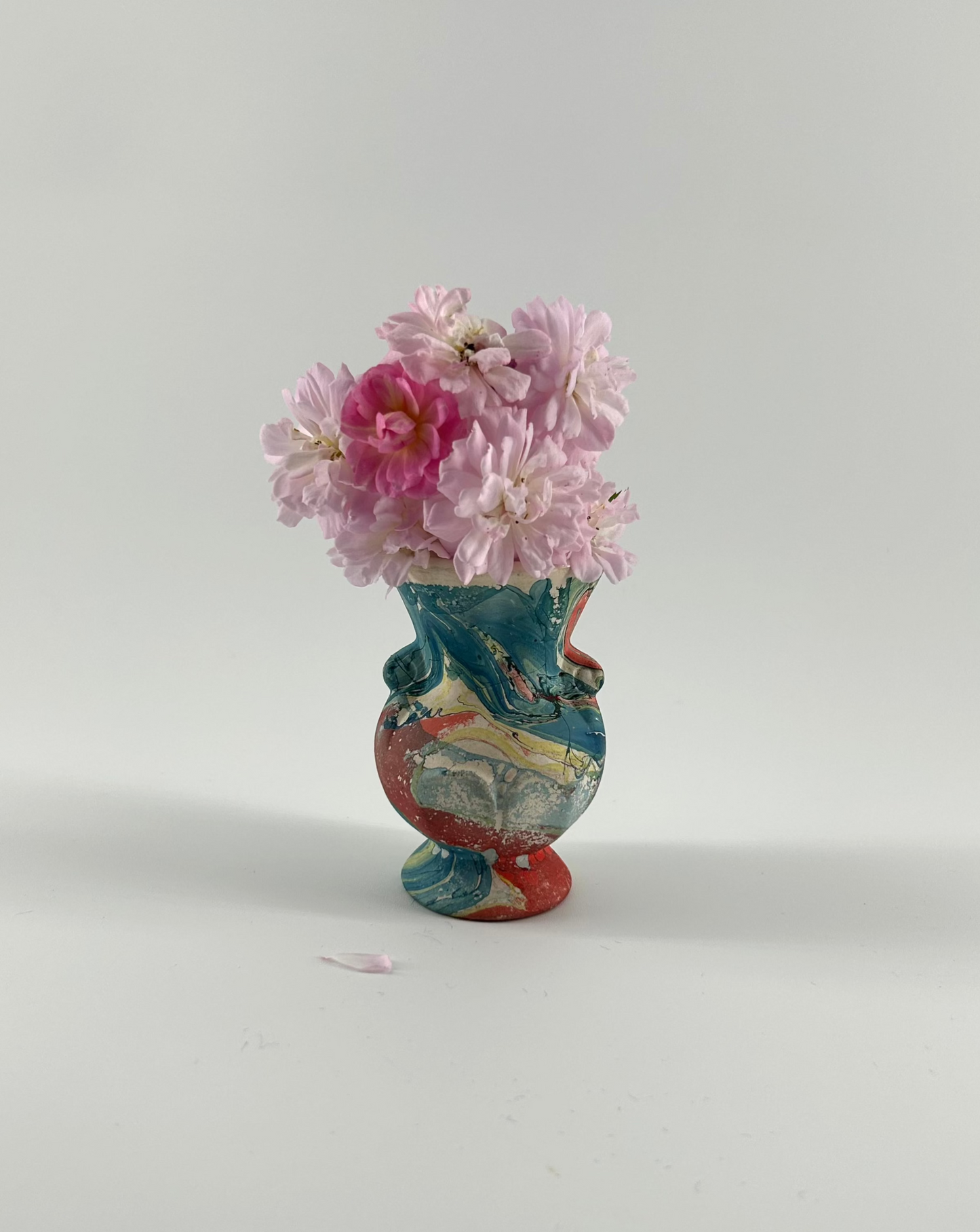 Small Marbled Morton End-of-Day Pottery Vase