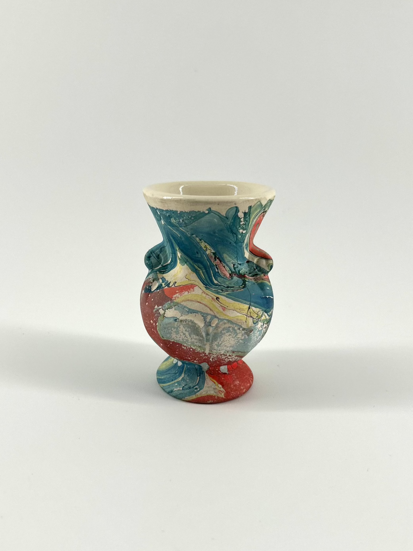 Small Marbled Morton End-of-Day Pottery Vase