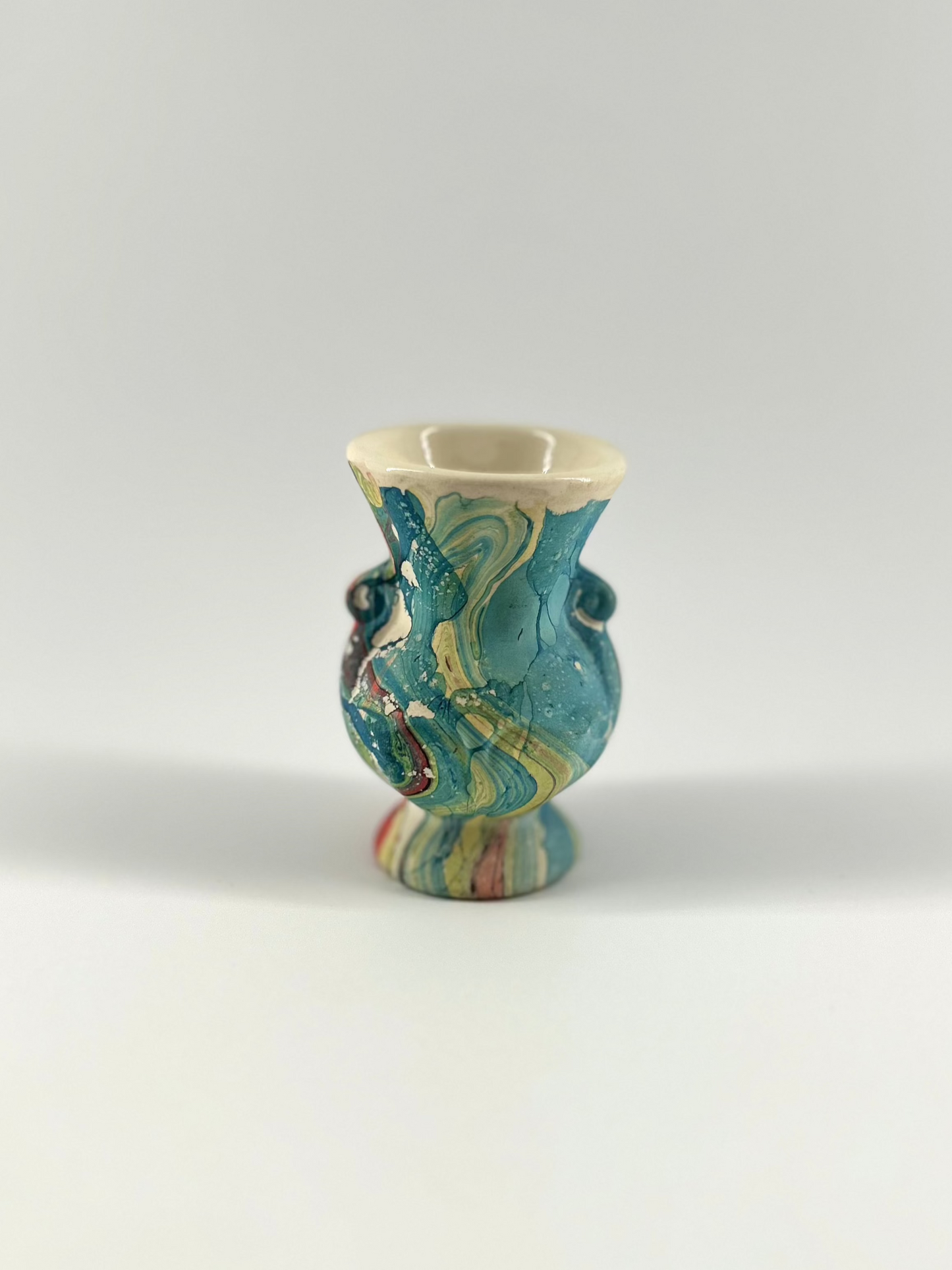 Small Marbled Morton End-of-Day Pottery Vase