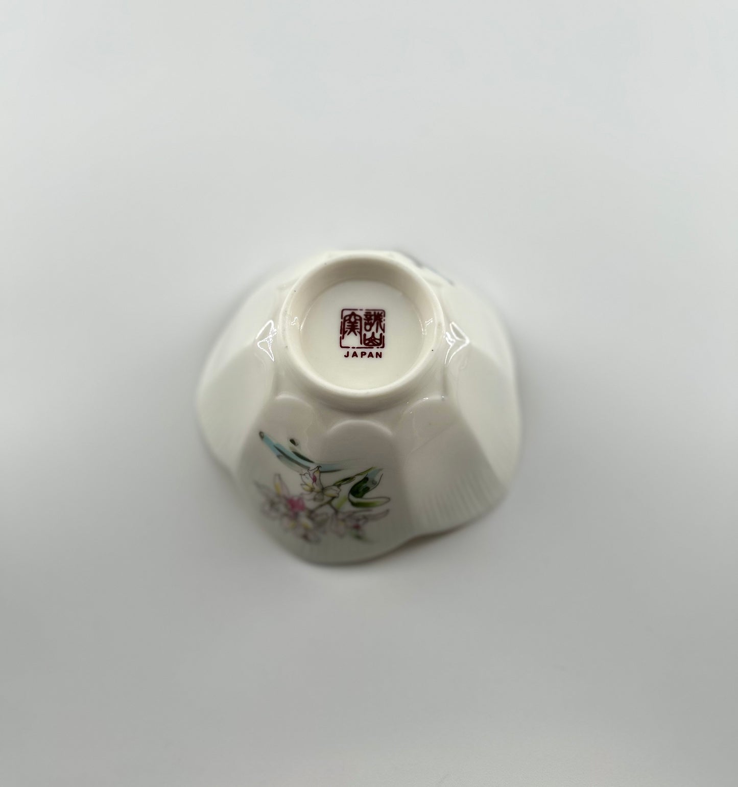 Porcelain Lotus Flower Rice Bowl, Japan