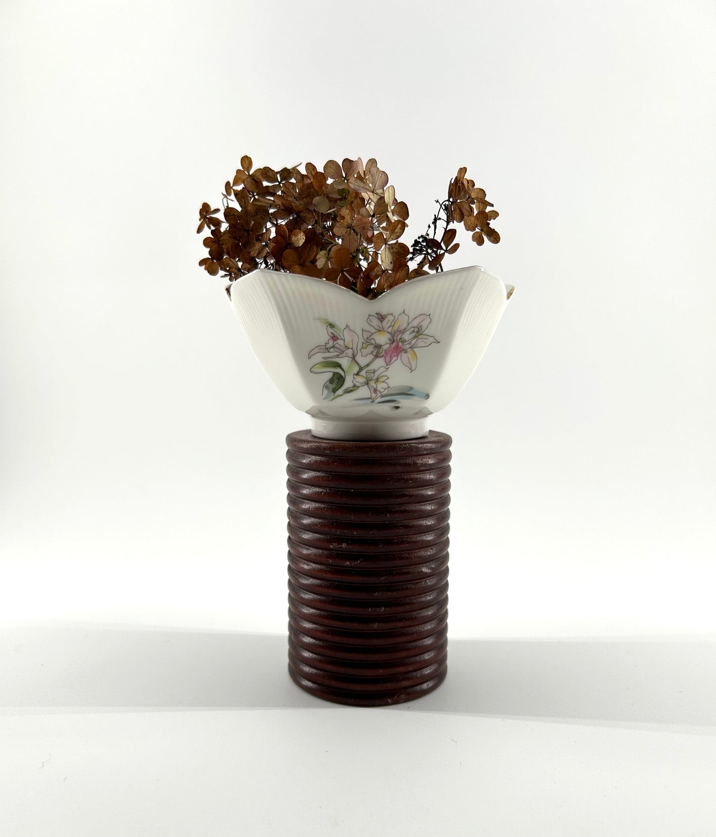 Porcelain Lotus Flower Rice Bowl, Japan