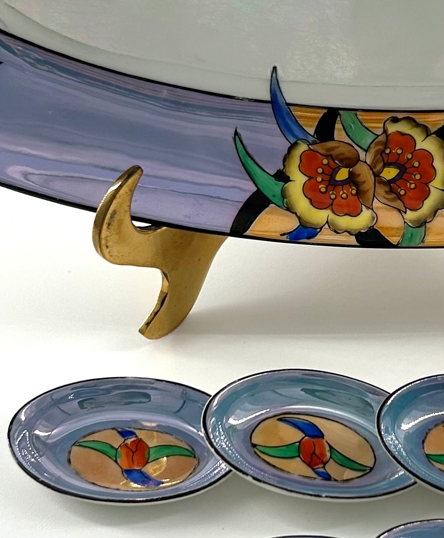 Noritake Lusterware Celery Plate and Salt Cellars