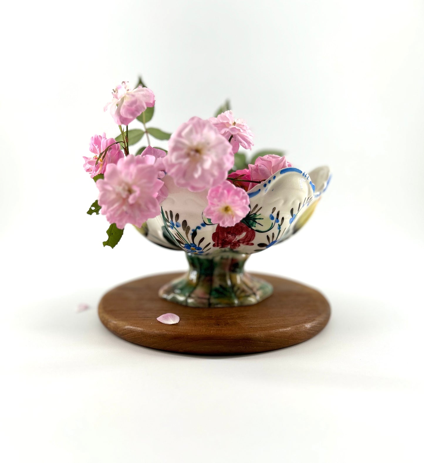 Hand Painted Italian Pedestal Bowl
