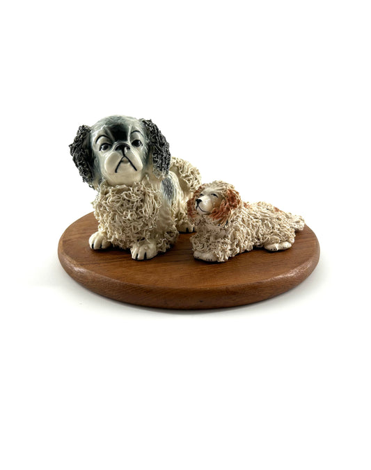 Vintage Spagetti Dogs, Spaniel and Japanese Chin, Japan