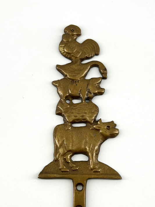 Brass Farm Animal Wall Hook
